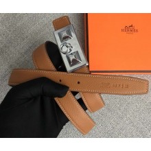 Hermes Width 2.5cm Collier De Chien Buckle Belt Brown/Silver