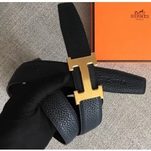 Hermes Width 3.2cm Reversible Leather Constance H Buckle Belt Navy Blue/Gold