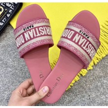 Dior Woven Logo Mules Slipper Sandals Pink Runway 2019