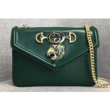 Gucci Interlocking G Horsebit Rajah Small Shoulder Bag 537243 Green 2019