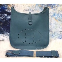 Hermes Evelyne III PM Bag in Original Togo Leather Denim Blue