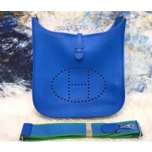 Hermes Evelyne III PM Bag in Original Togo Leather Blue