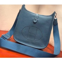 Hermes Evelyne III GM Bag in Original Togo Leather Denim Blue