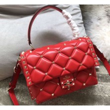 Valentino Candystud Medium Top Handle Bag 0055 Red