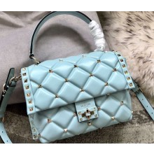 Valentino Candystud Medium Top Handle Bag 0055 Light Blue