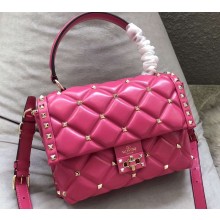 Valentino Candystud Medium Top Handle Bag 0055 Fuchsia