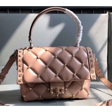 Valentino Candystud Medium Top Handle Bag 0055 Nude
