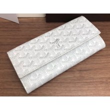Goyard Varenne Long Flap Wallet White
