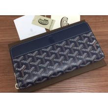 Goyard Matignon Zip Around Long Wallet Dark Blue
