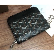 Goyard Zip Around Short Wallet Card Holder Coin Purse Black