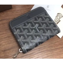 Goyard Zip Around Short Wallet Card Holder Coin Purse Gray