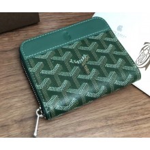 Goyard Zip Around Short Wallet Card Holder Coin Purse Green