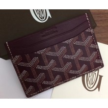 Goyard Saint Sulpice Credit Card Holder Wallet Burgundy