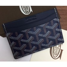 Goyard Saint Sulpice Credit Card Holder Wallet Dark Blue