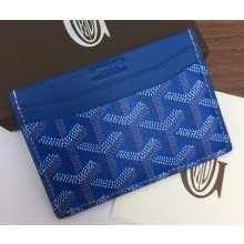 Goyard Saint Sulpice Credit Card Holder Wallet Blue
