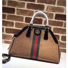 Gucci RE(BELLE) Suede Medium Top Handle Bag ‎516459 Brown 2018