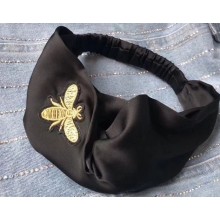 Gucci Bee Silk Headband Black