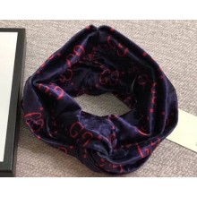 Gucci Velvet GG Diamond Headband Purple
