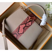 Louis Vuitton Capucines PM Bag Central Stripe Python Galet