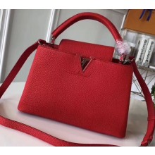 Louis Vuitton Capucines PM Bag M42237 Red/Silver