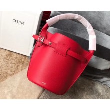 Celine Nano Big Bag Bucket Bag in Grained Calfskin 187243 Red 2019