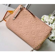 Louis Vuitton Monogram Empreinte Pochette Double Zip Bag M63919 Beige Doré 2019