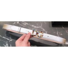 Dolce & Gabbana Width 2.5cm Dauphine Calfskin Belt Silver with Gold Crystals Logo