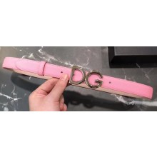 Dolce & Gabbana Width 2.5cm Dauphine Calfskin Belt Pink with Silver Logo