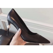 Chanel Pearl Heel 8.5cm Pumps G31983 Black 2019
