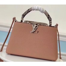 Louis Vuitton Capucines BB Bag Python Handle and Flap Nude Pink