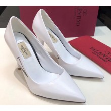Valentino Heel 9.5cm VLTN Sheepskin Pumps White 2019