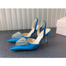Mach & Mach Triple Heart embellished satin pumps BRIGHT BLUE 2023