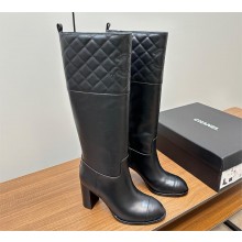 Chanel Heel 7cm Calfskin High Boots G45200 Black 2023