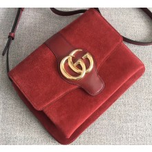 Gucci Suede Arli Medium Shoulder Bag 550126 Red 2019