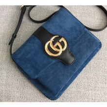 Gucci Suede Arli Medium Shoulder Bag 550126 Blue 2019