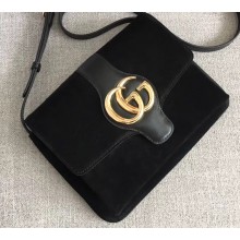 Gucci Suede Arli Medium Shoulder Bag 550126 Black 2019