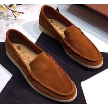 Loro Piana Suede Summer Walk Moccasin Caramel
