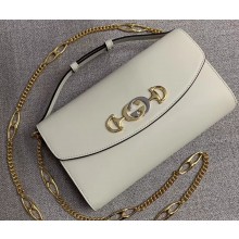 Gucci Zumi Smooth Leather Small Shoulder Bag 572375 White 2019