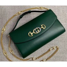 Gucci Zumi Smooth Leather Small Shoulder Bag 572375 Green 2019
