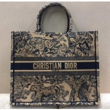 Dior Book Tote Bag In Toile de Jouy motif Embroidered Blue 2019