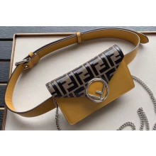 Fendi FF Logo Leather Belt Bag Yellow 2019