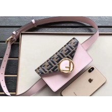 Fendi FF Logo Leather Belt Bag Pink 2019
