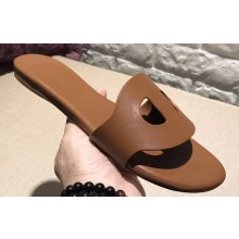 Hermes Lisboa Slipper Sandals Brown 2019