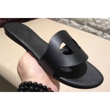 Hermes Lisboa Slipper Sandals Black 2019