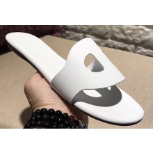 Hermes Lisboa Slipper Sandals White 2019