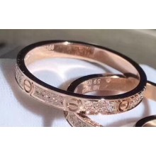 Cartier Real 18K love ring diamond-paved extra small Pink Gold