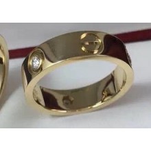 Cartier Real 18K love ring with 3 diamonds classic Yellow Gold
