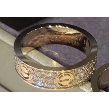 Cartier Real 18K love ring diamond-paved classic Pink Gold