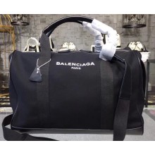 Balenciaga Navy Cabas Canvas Travel Bag Black