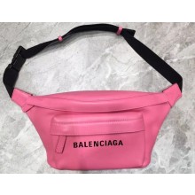 Balenciaga Calfskin Logo Everyday Belt Pack Bag Pink